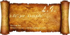 Lájer Ildikó névjegykártya